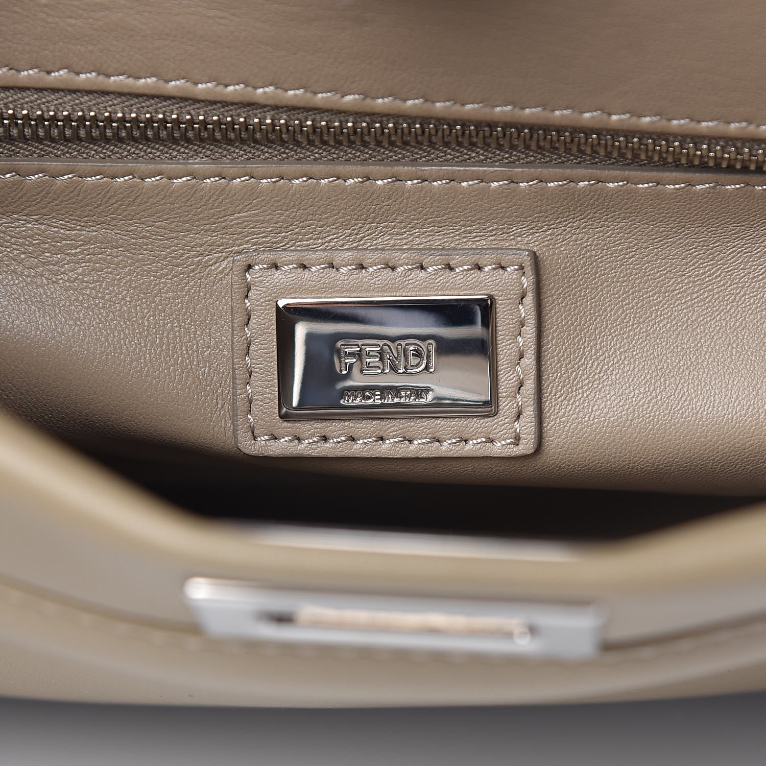 Fendi Nappa Mini Peekaboo Iconic Satchel Tortora 7 of 10