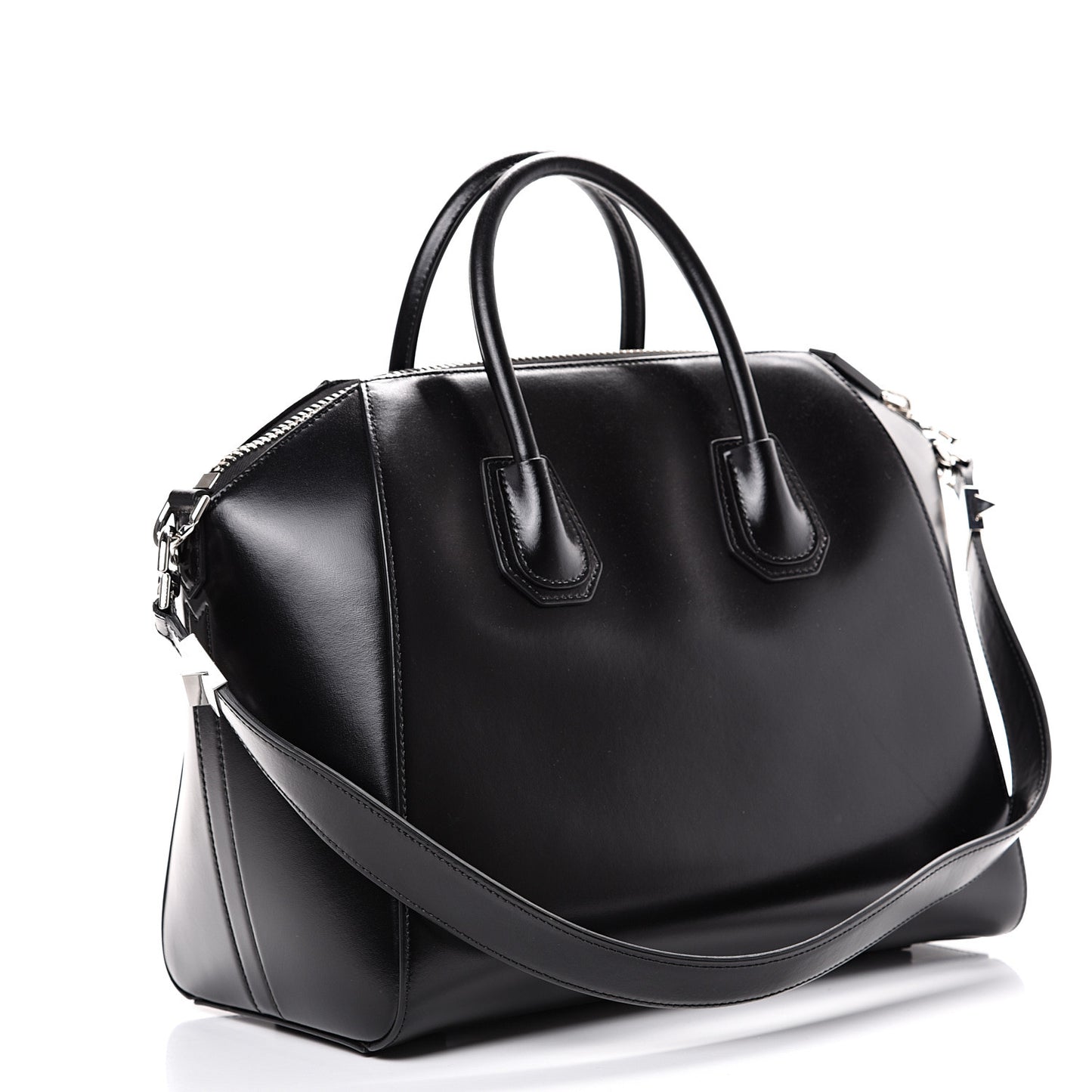 Shiny Lord Calfskin Medium Antigona Black