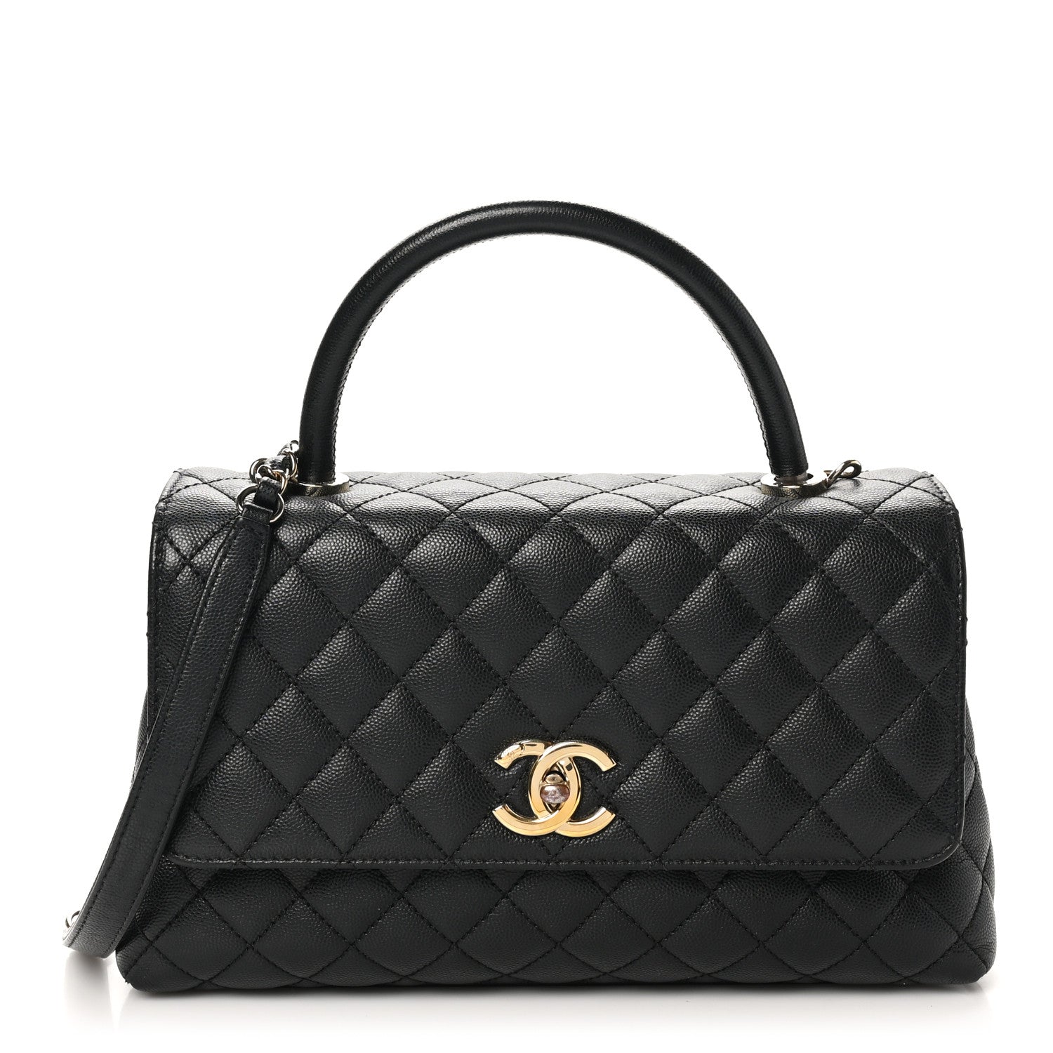 Chanel Caviar Quilted Small Coco Handle Flap Black 1 of 10