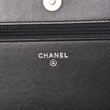 Chanel Aged Calfskin Quilted Gabrielle Wallet On Chain WOC Black 6 of 15