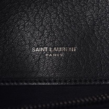 Saint Laurent Sheepskin Matelasse Chevron Monogram Large College Satchel Black 9 of 13
