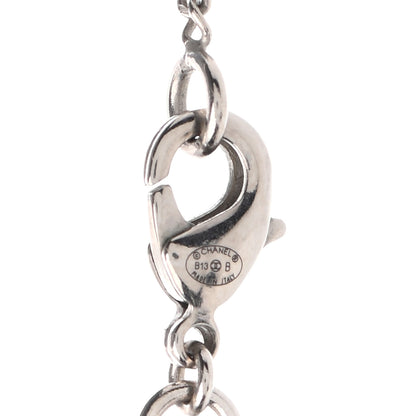 Chanel Pearl CC Drop Necklace Silver Black 5 of 5