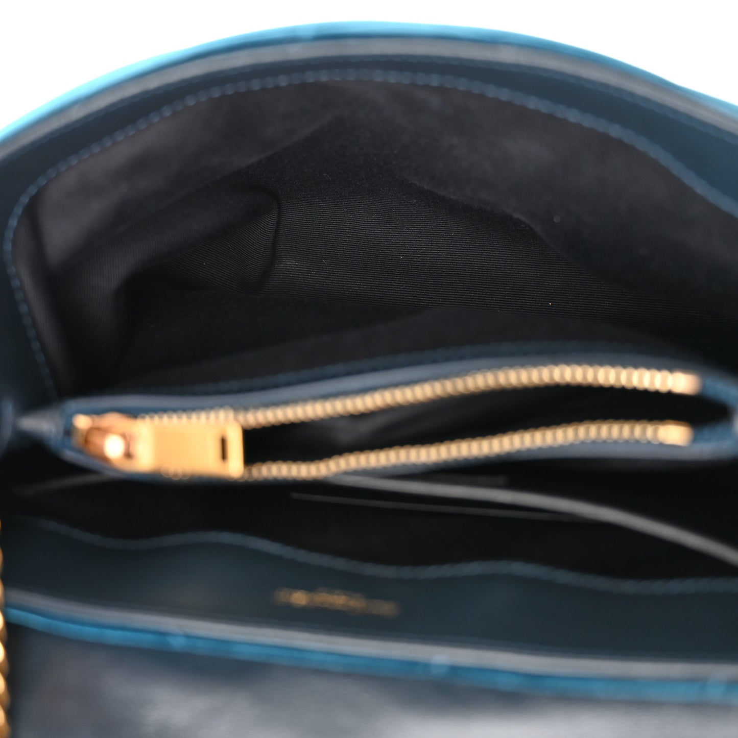 Velvet Y Quilted Monogram Small Loulou Chain Satchel Medium Blue