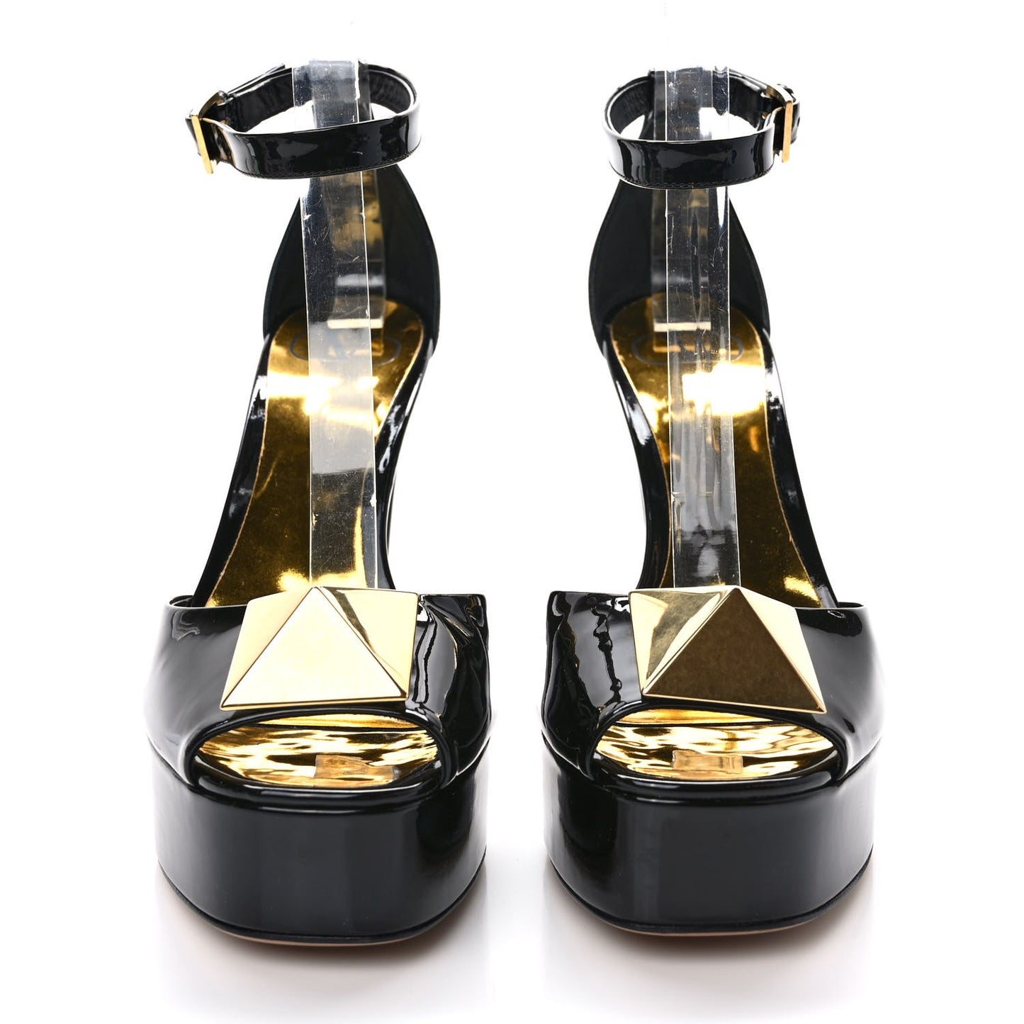 Patent One Stud Peep Toe Platform 30/120mm Pumps 38 Black