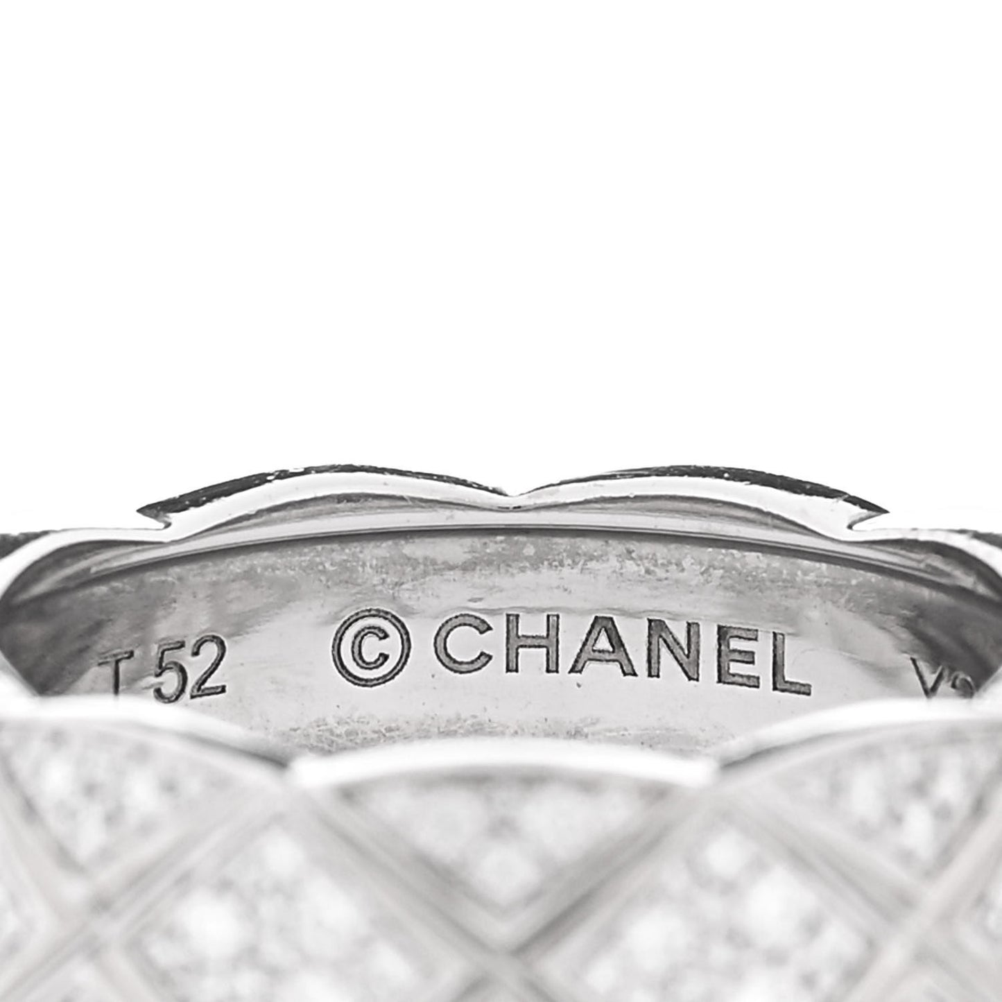 18K White Gold Diamond Small Coco Crush Pave Ring 52 6