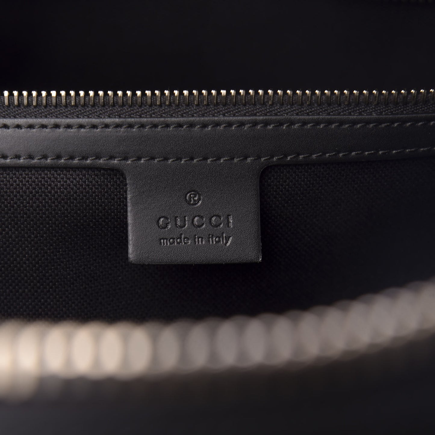 Soft GG Supreme Monogram Appia Calfskin Web Large Carry On Duffle Bag Black Grey