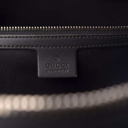 Gucci Soft GG Supreme Monogram Appia Calfskin Web Large Carry On Duffle Bag Black Grey 7 of 11