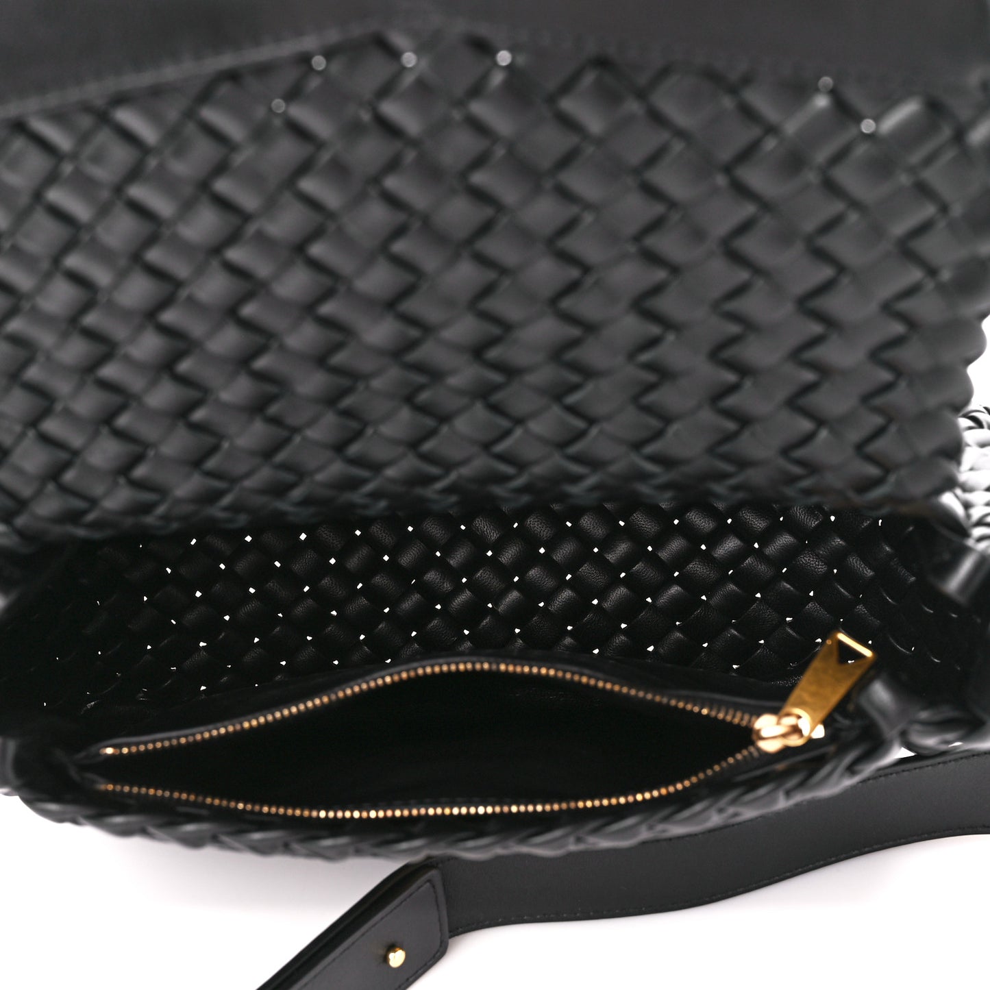 Nappa Intrecciato Small Cobble Shoulder Bag Black