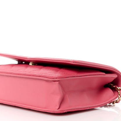 Chanel Caviar Quilted CC Filigree Wallet On Chain WOC Pink 11 of 11