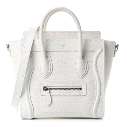 Celine Drummed Calfskin Nano Luggage White 1 of 15