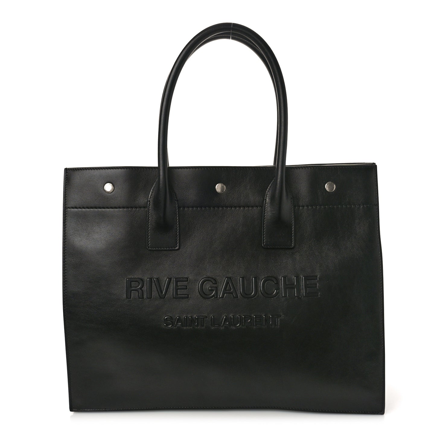 Smooth Calfskin Rive Gauche Small Tote Black