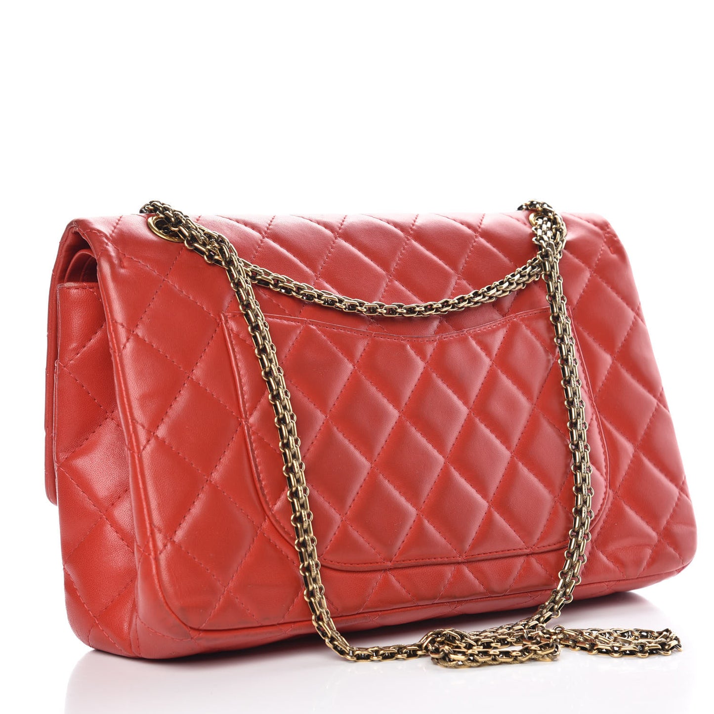 Aged Calfskin Quilted 2.55 Reissue 227 Flap Red