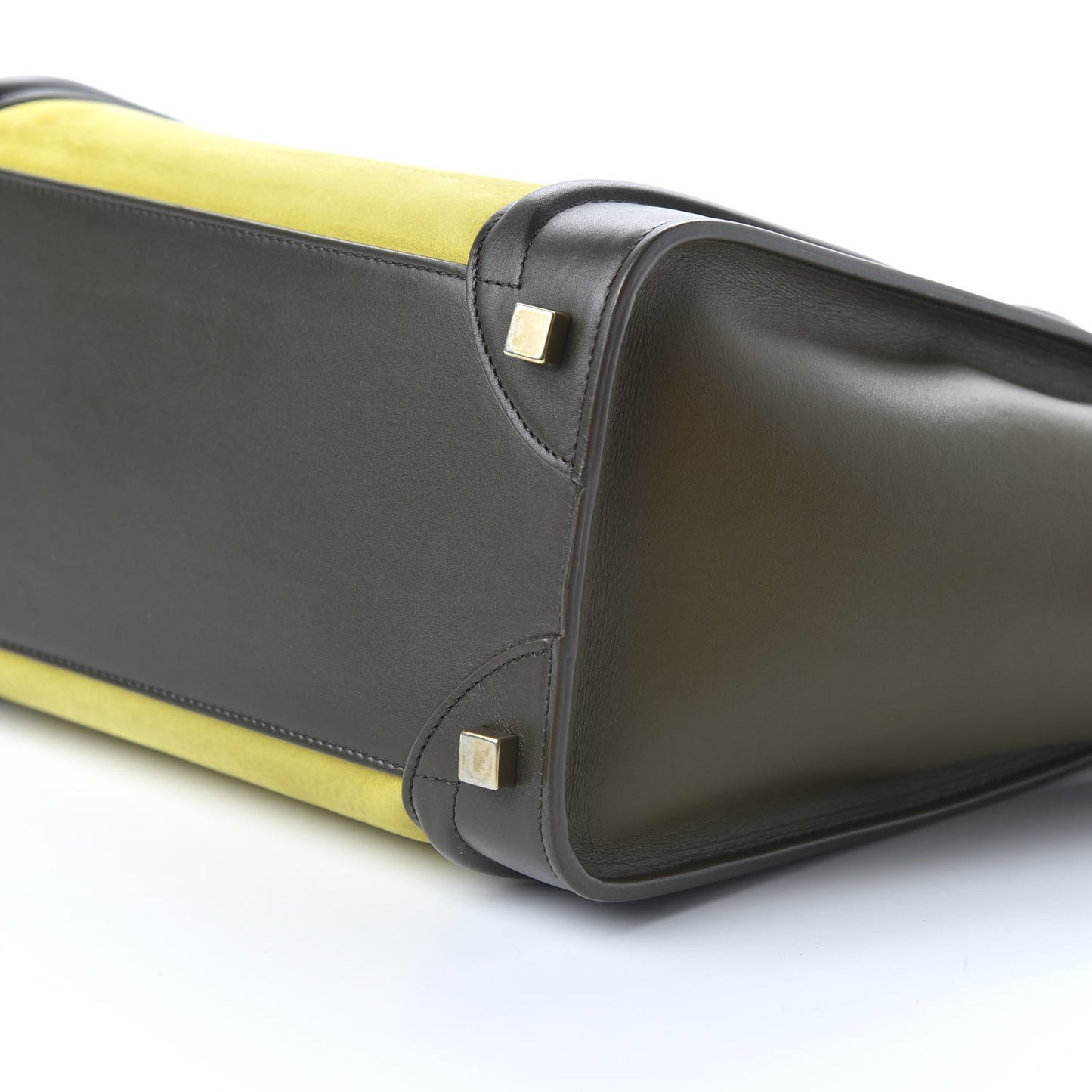 Nubuck Smooth Calfskin Micro Tri-Color Luggage Chartreuse