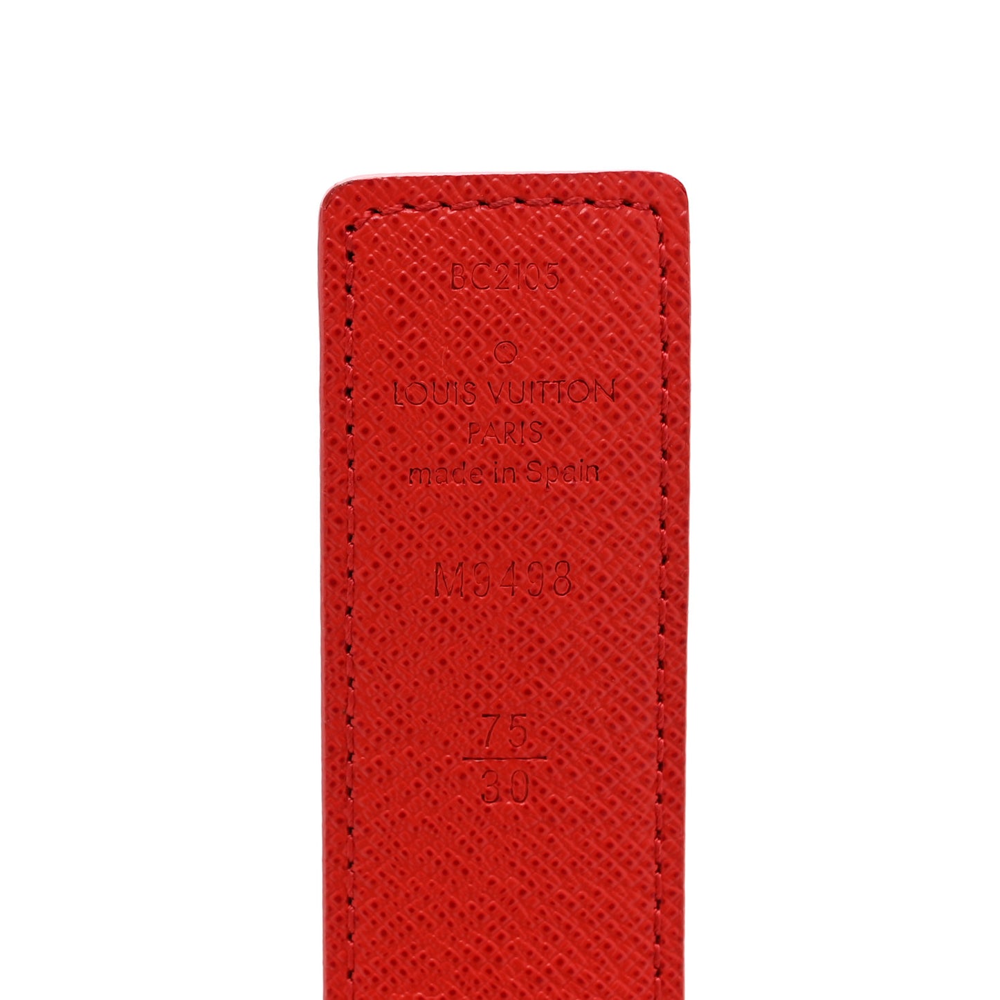Calfskin Monogram 30mm LV Initiales Reversible Belt 75 30 Coquelicot