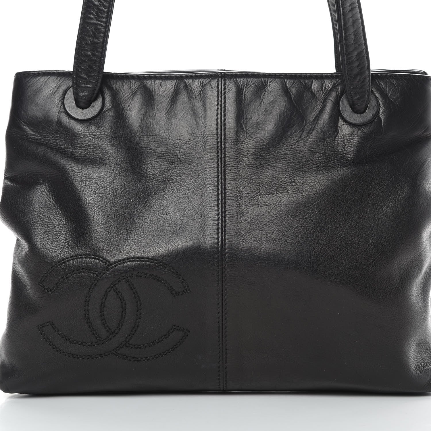 Chanel Lambskin CC Tote Black 9 of 14