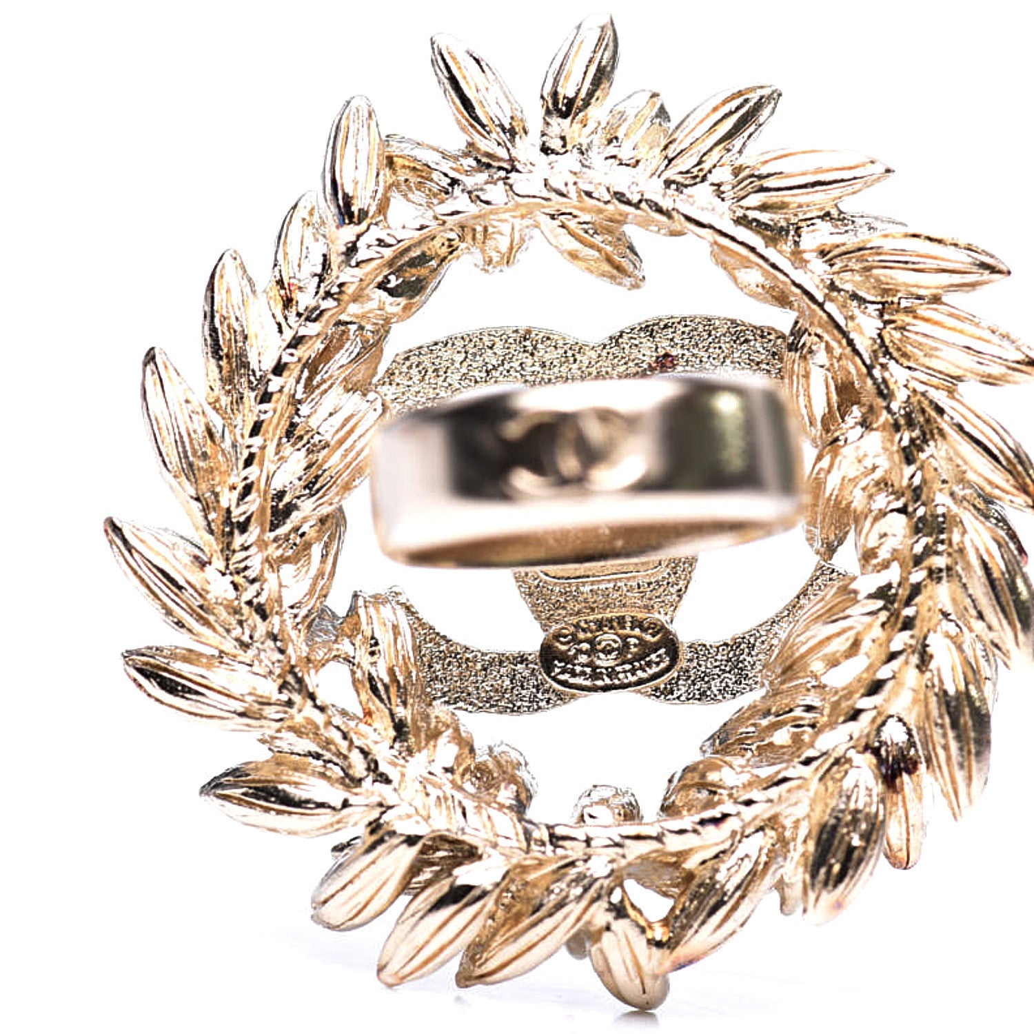 Chanel Crystal Wreath CC Ring 6.5 Gold 5 of 5