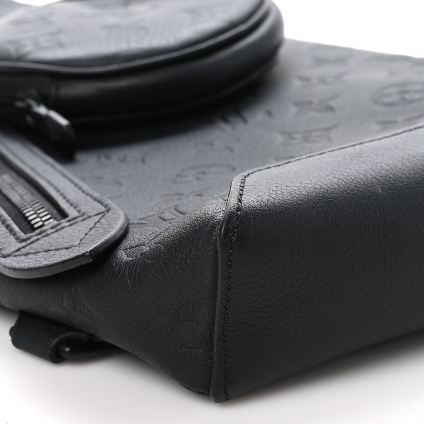 Calfskin Shadow Monogram Duo Slingbag Black