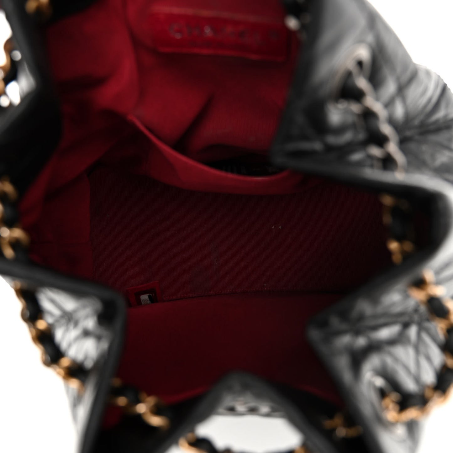 Aged Calfskin Quilted Small Gabrielle Backpack Black