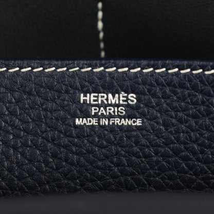 Hermes Taurillon Clemence Halzan 31 GM Bleu Saphir 6 of 8