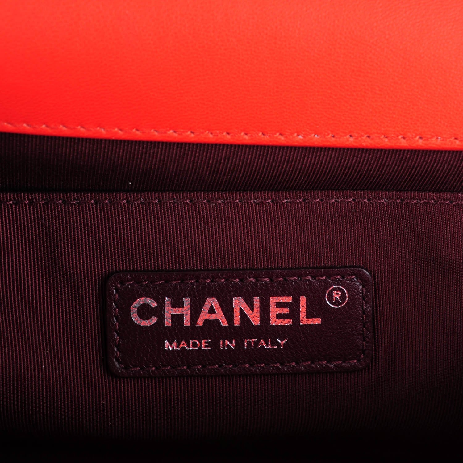 Chanel Wrinkled Lambskin Chevron Quilted Medium Boy Flap Orange 6 of 7