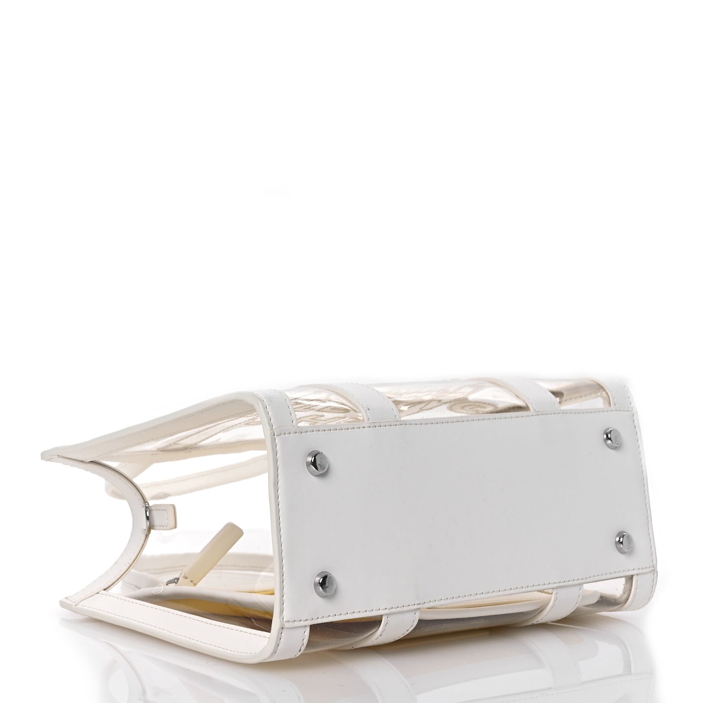 PVC The Small Tote Bag White Yellow