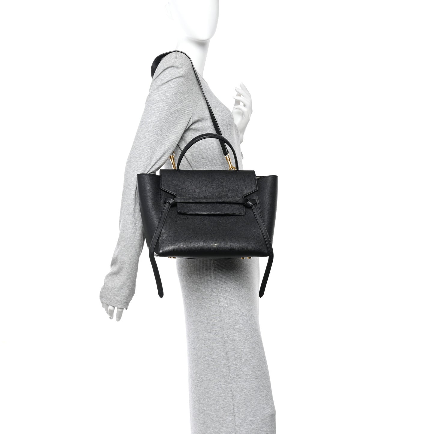 Grained Calfskin Mini Belt Bag Black