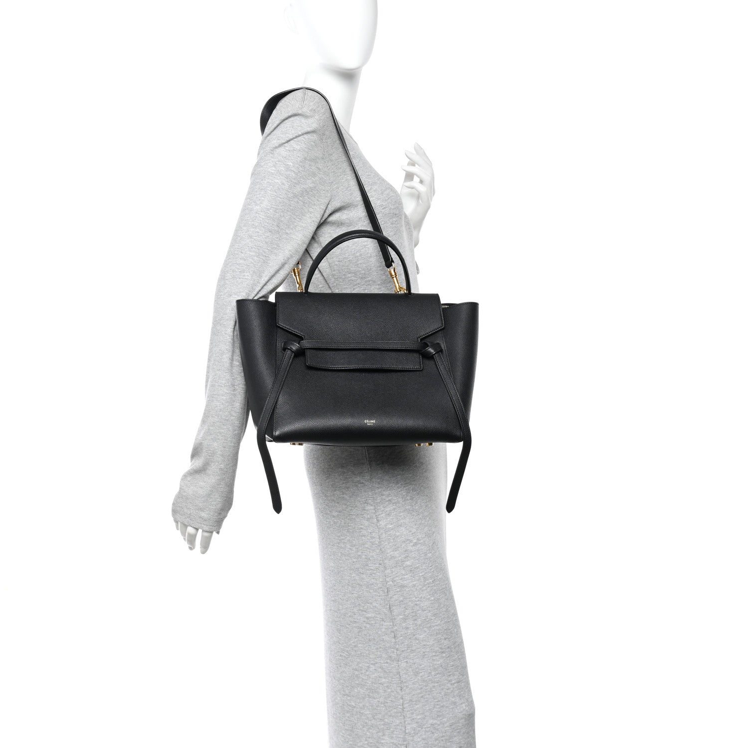 Celine Grained Calfskin Mini Belt Bag Black 2 of 10
