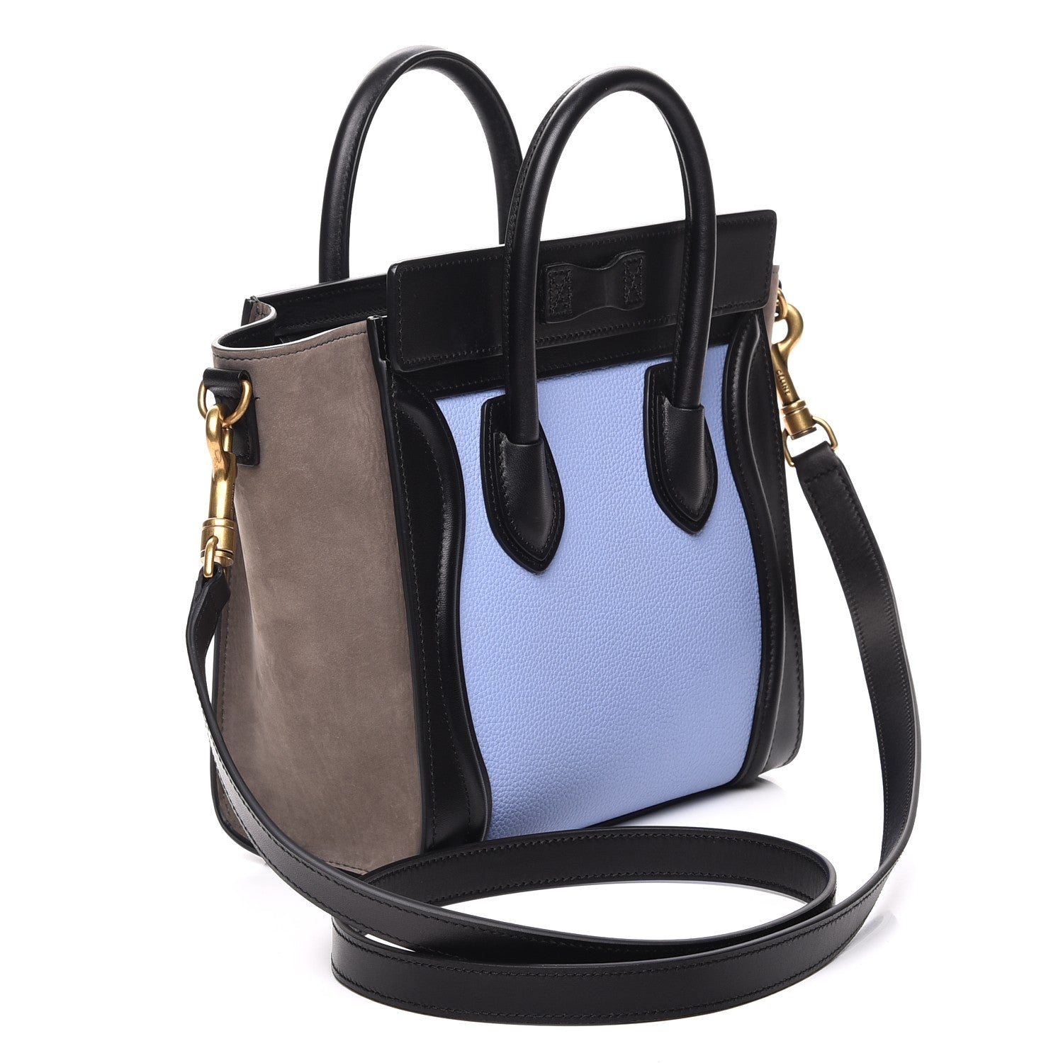 Celine Baby Grained Calfskin Nubuck Nano Tri-Color Luggage Porcelain 3 of 7