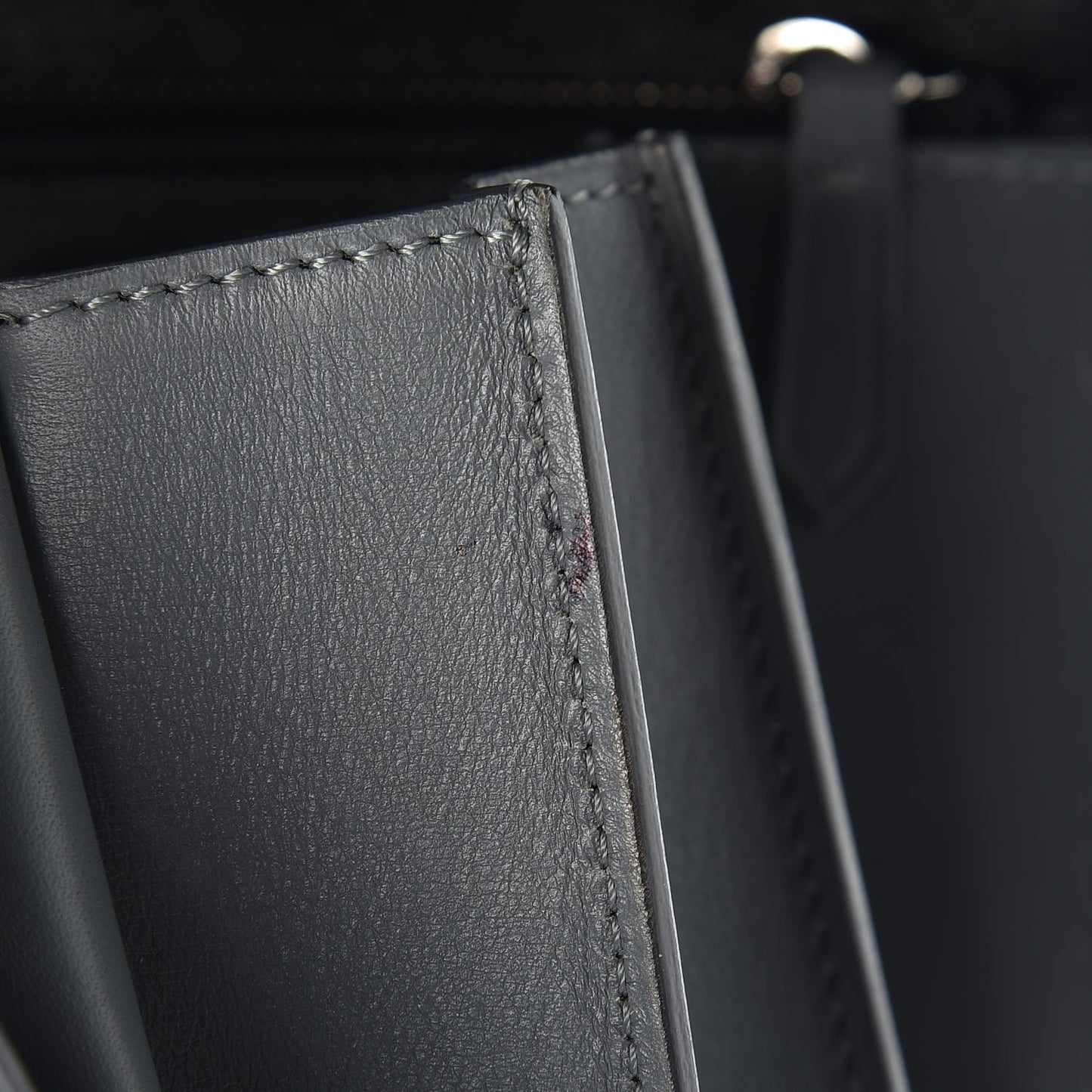 Box Calfskin Medium Classic Box Flap Bag Grey