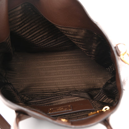 Prada Vitello Daino Double Pocket Shoulder Bag Bruciato 4 of 17