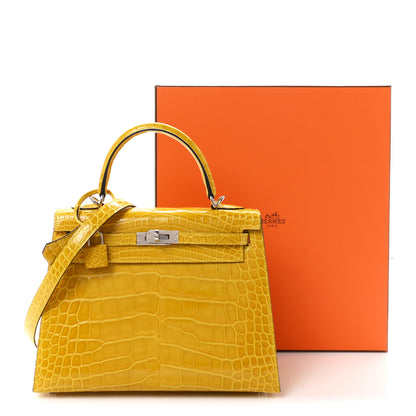 Hermes Shiny Alligator Kelly Sellier 25 Mimosa 11 of 11