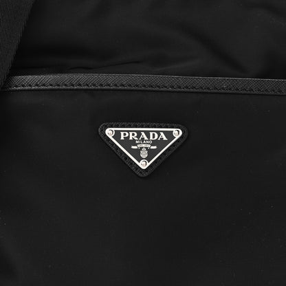 Prada Tessuto Nylon Saffiano Flat Messenger Bag Black 7 of 9