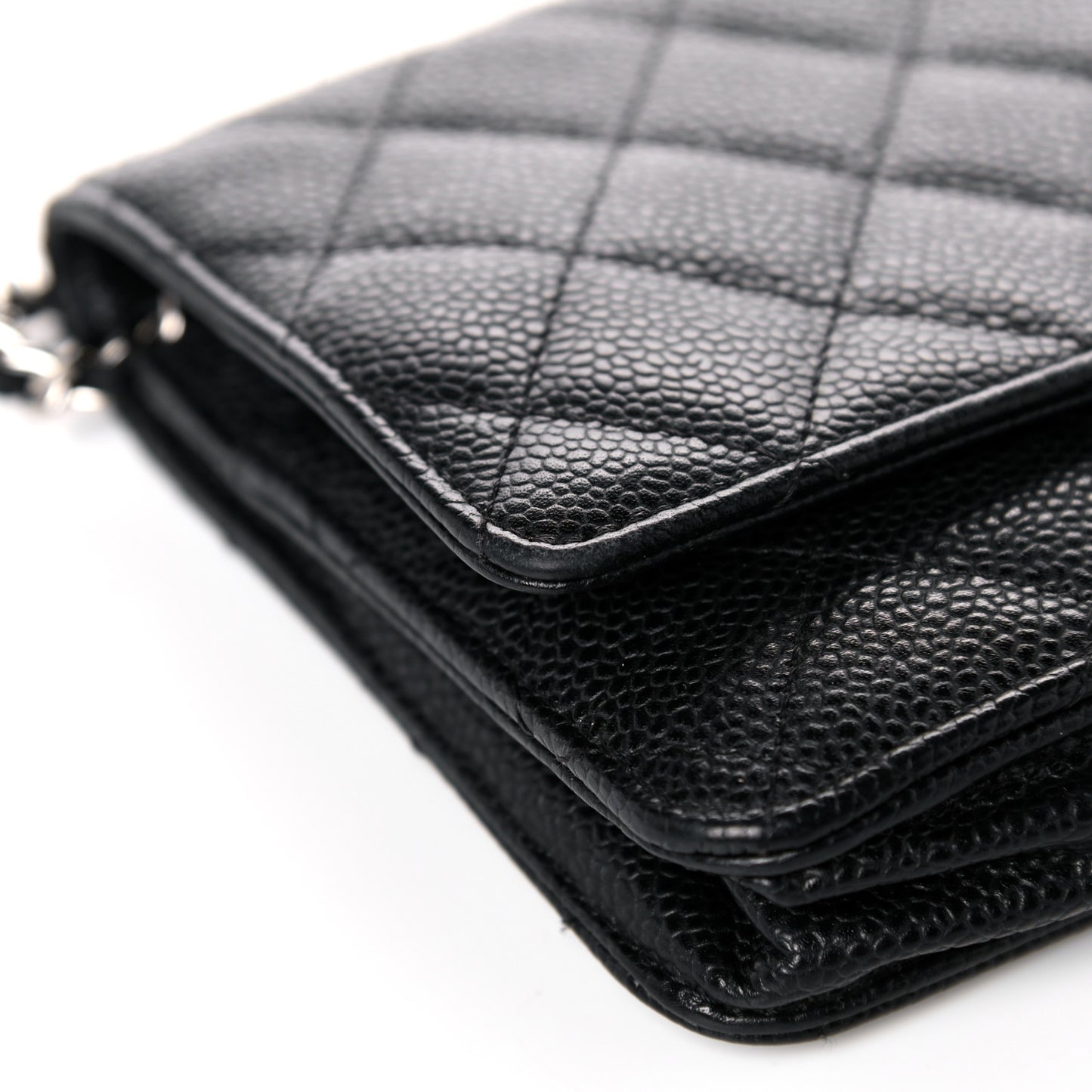Caviar Quilted Wallet On Chain WOC Black