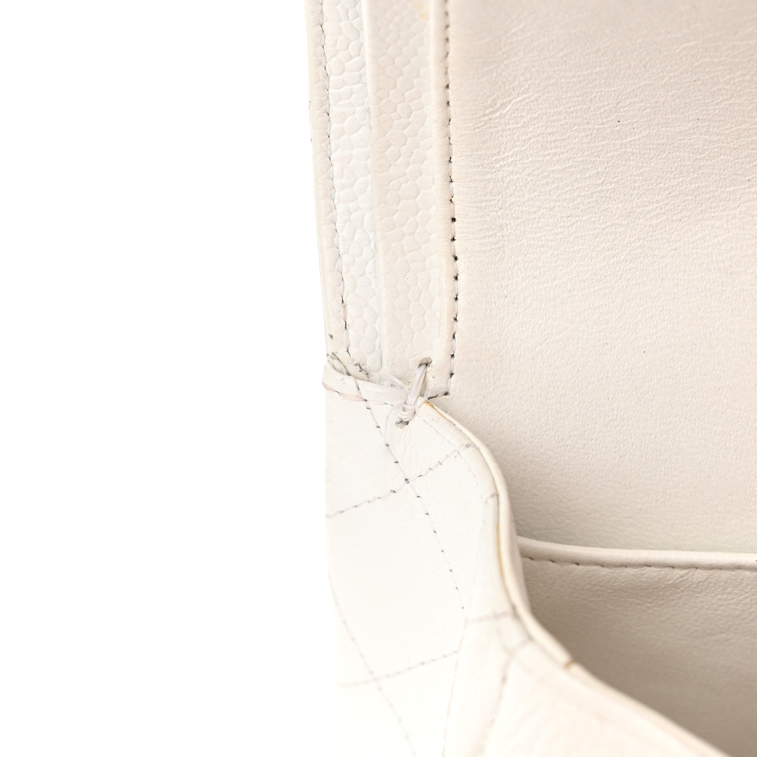 Chanel Caviar Quilted Medium Double Flap Bijoux Chain White 11 of 26