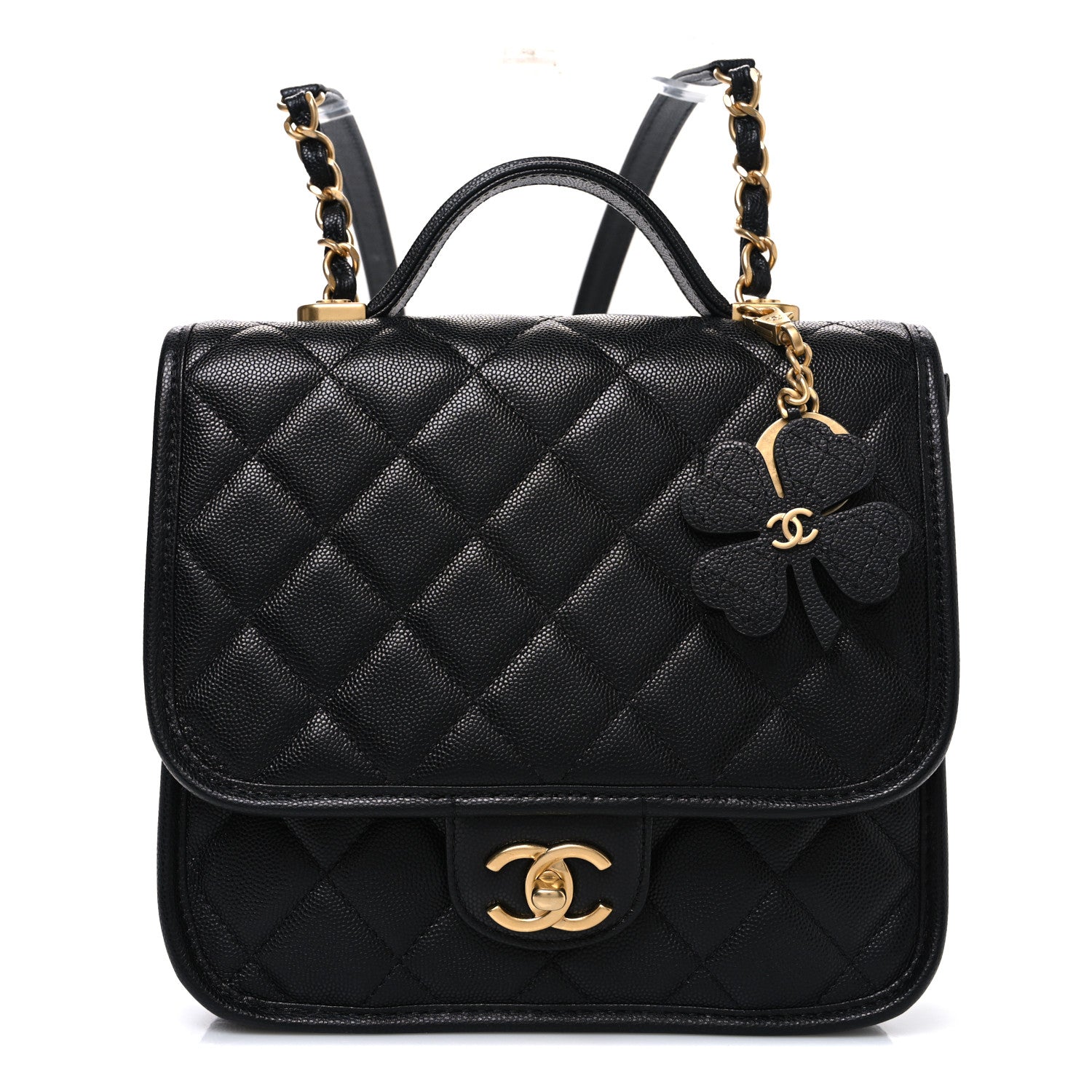 Chanel Caviar Quilted Small School Memory Top Handle Flap Black 1 of 10