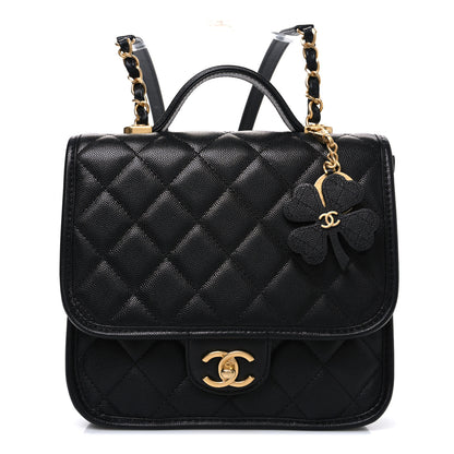 Chanel Caviar Quilted Small School Memory Top Handle Flap Black 1 of 10