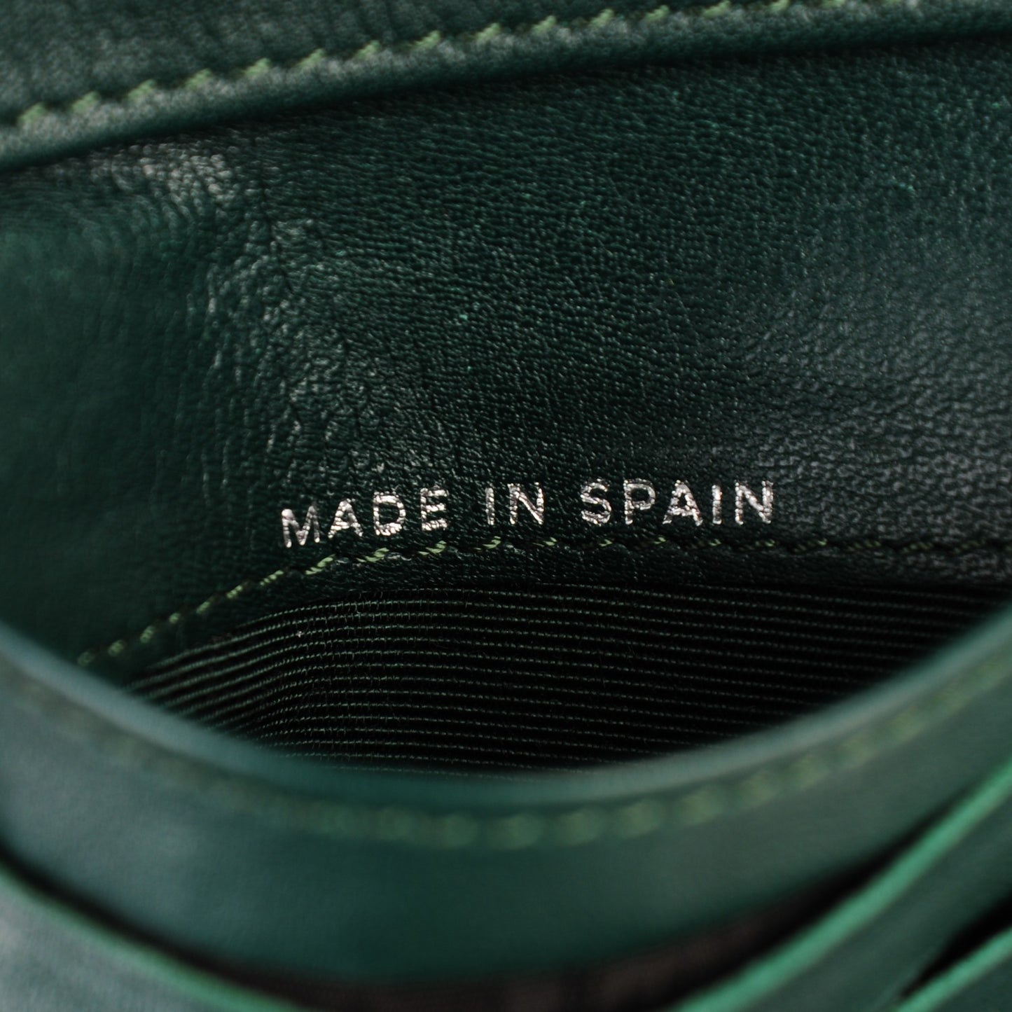 Patent Quilted Compact French Flap Wallet Dark Green