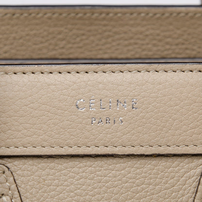 Celine Drummed Calfskin Nano Luggage Dune 5 of 8