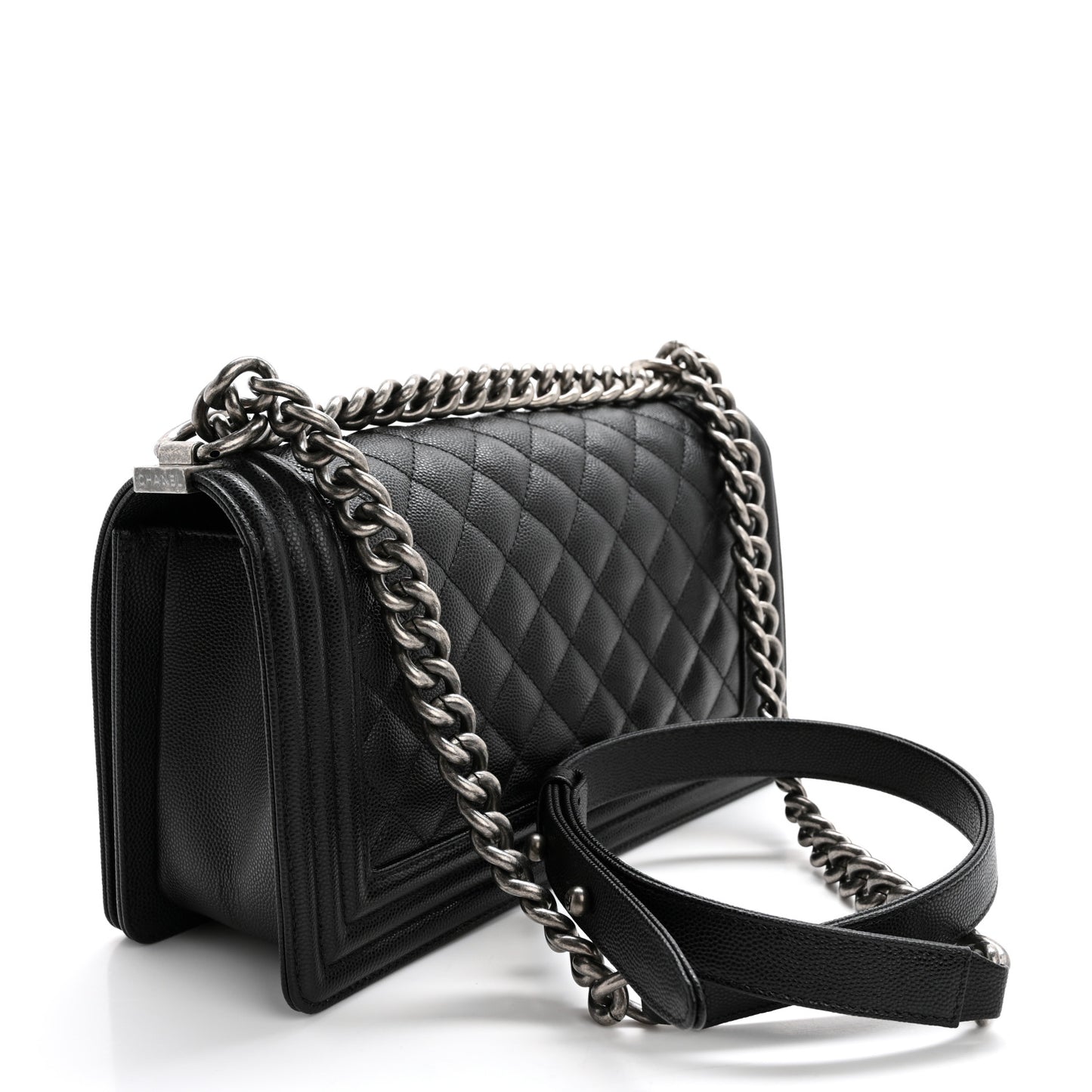 Caviar Quilted Medium Boy Flap Black