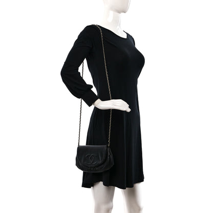 Chanel Lambskin Half Moon Wallet On Chain WOC Black 2 of 10
