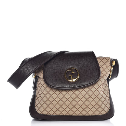 Gucci Diamante Cellarius Calfskin Medium 1973 Shoulder Bag Beige Ebony Cocoa 1 of 7