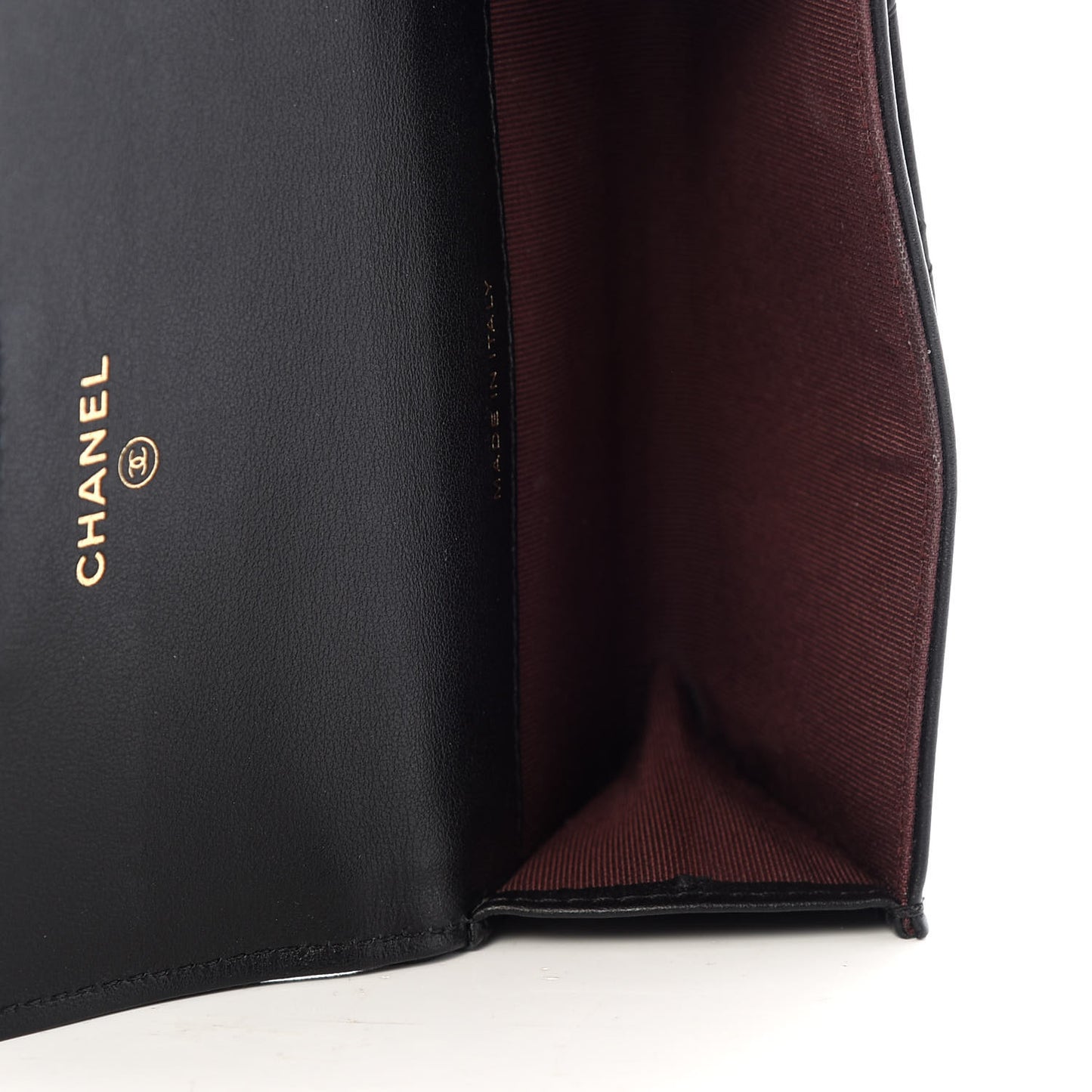 Aged Calfskin Quilted Reissue Flap Card Holder Black
