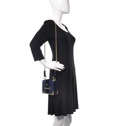 Prada Velvet Crystal Cahier Shoulder Bag Zaffiro Black 2 of 12