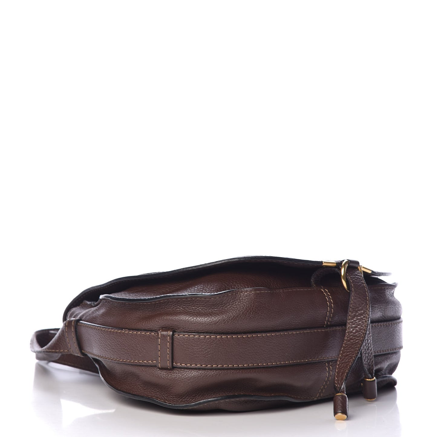 Calfskin Medium Marcie Round Crossbody Bag Coffee Shot