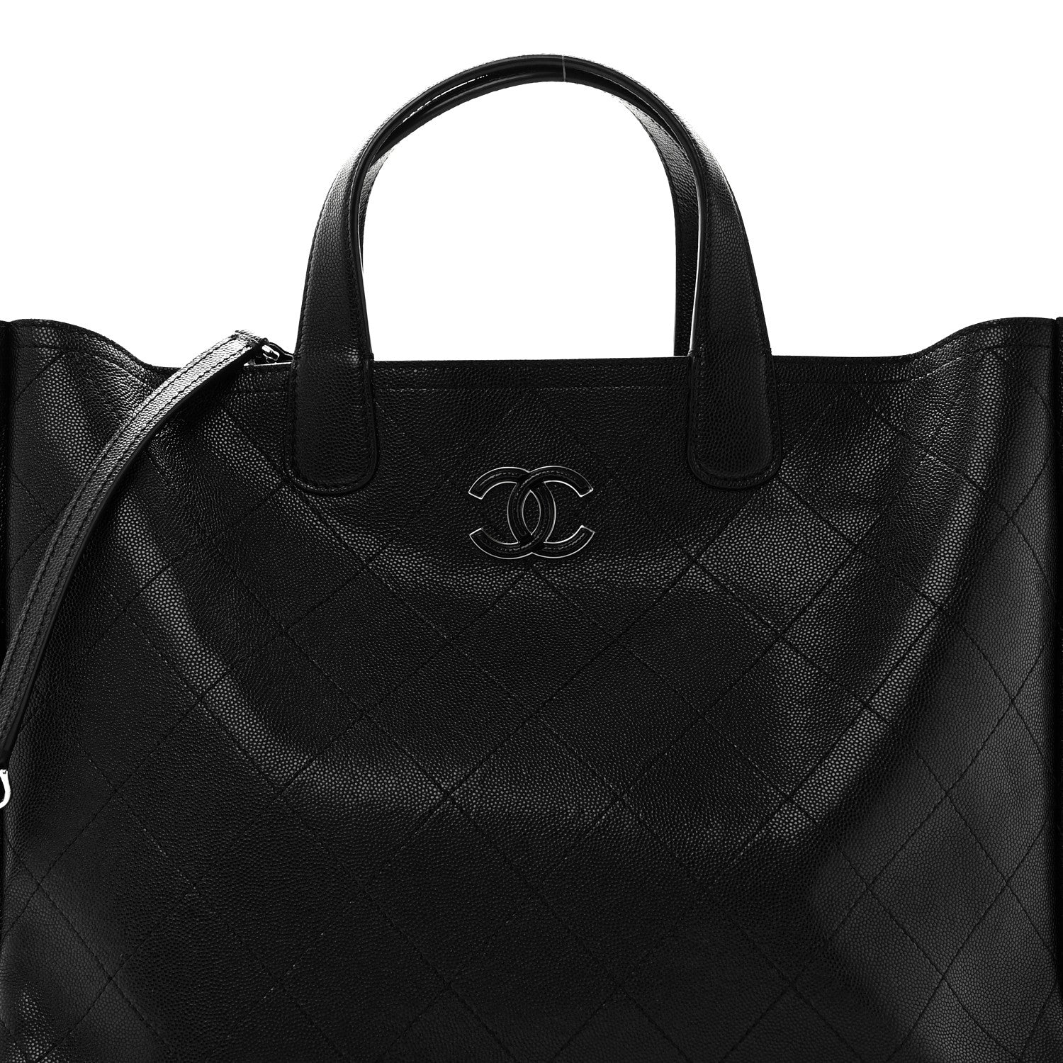 Chanel Caviar Stitched Large Lady Coco Shopping Tote Black 8 of 10