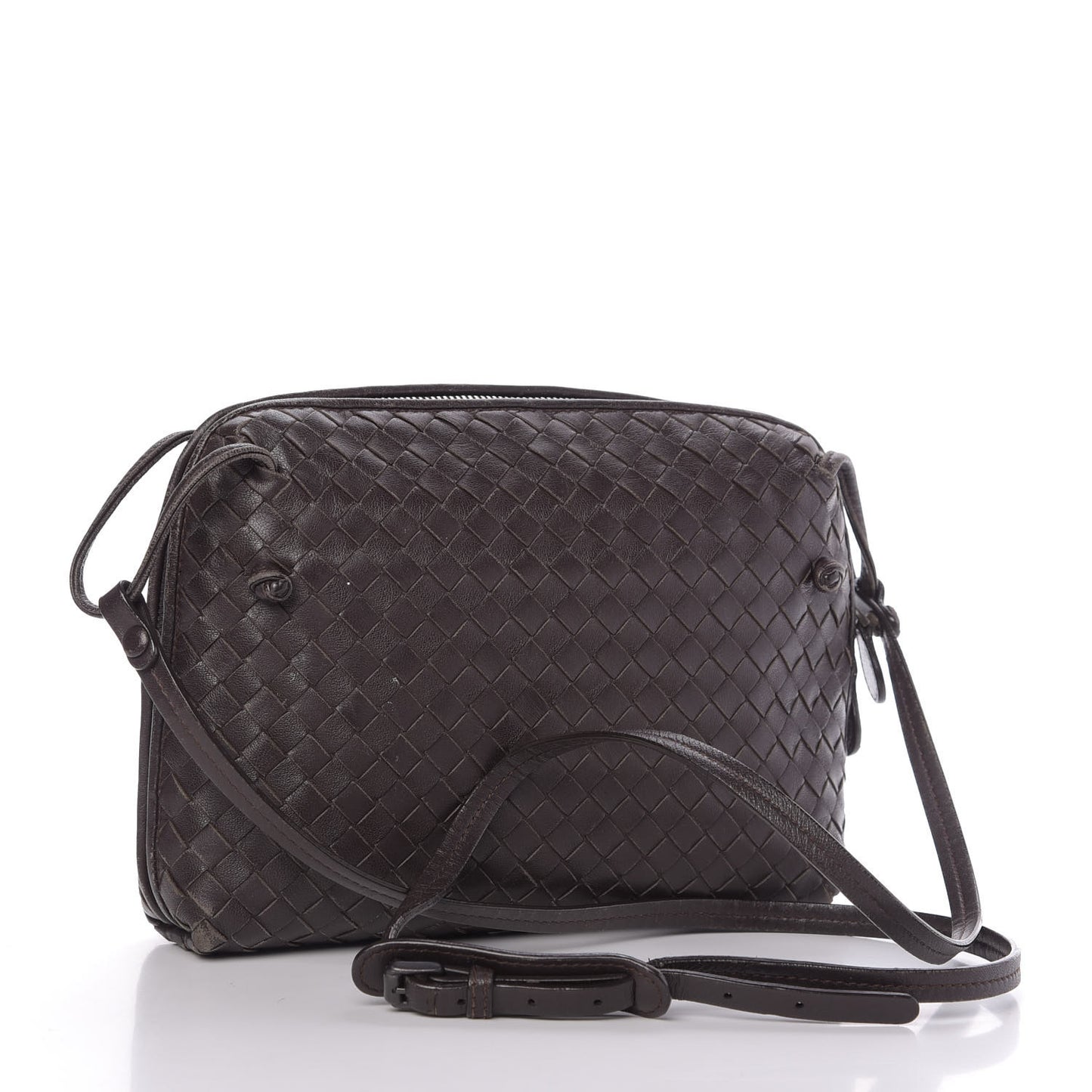 Nappa Intrecciato Pillow Crossbody Messenger Ebano