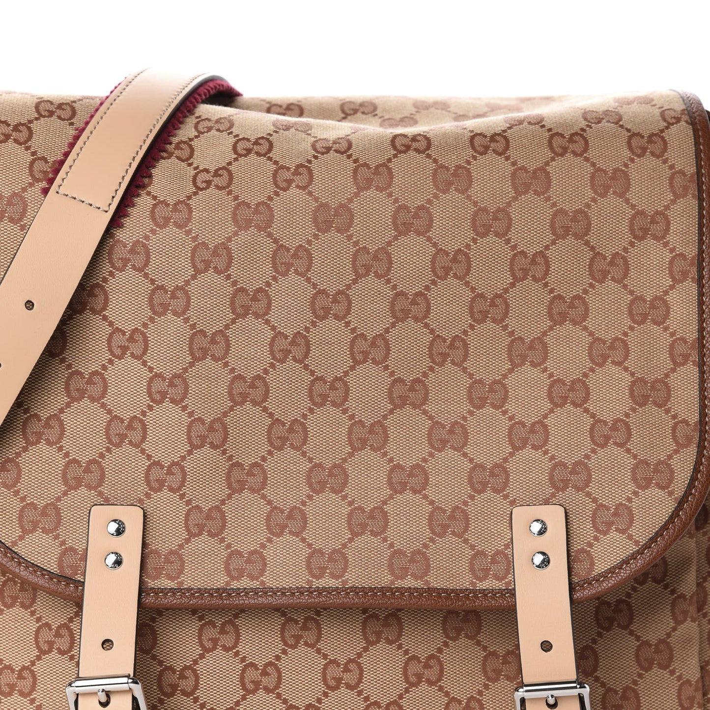 GG Monogram Diaper Bag Beige Ruggine Natural Antique Rose