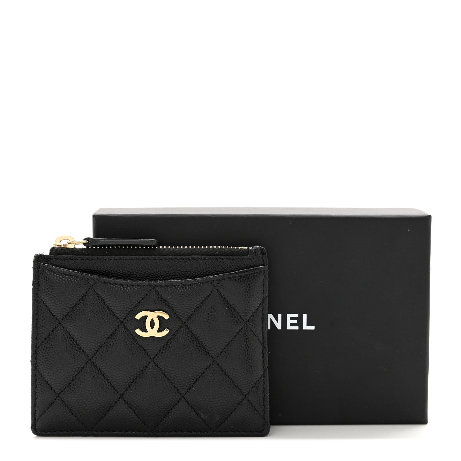 Chanel Caviar Quilted CC Zip Card Holder Black 8 of 8