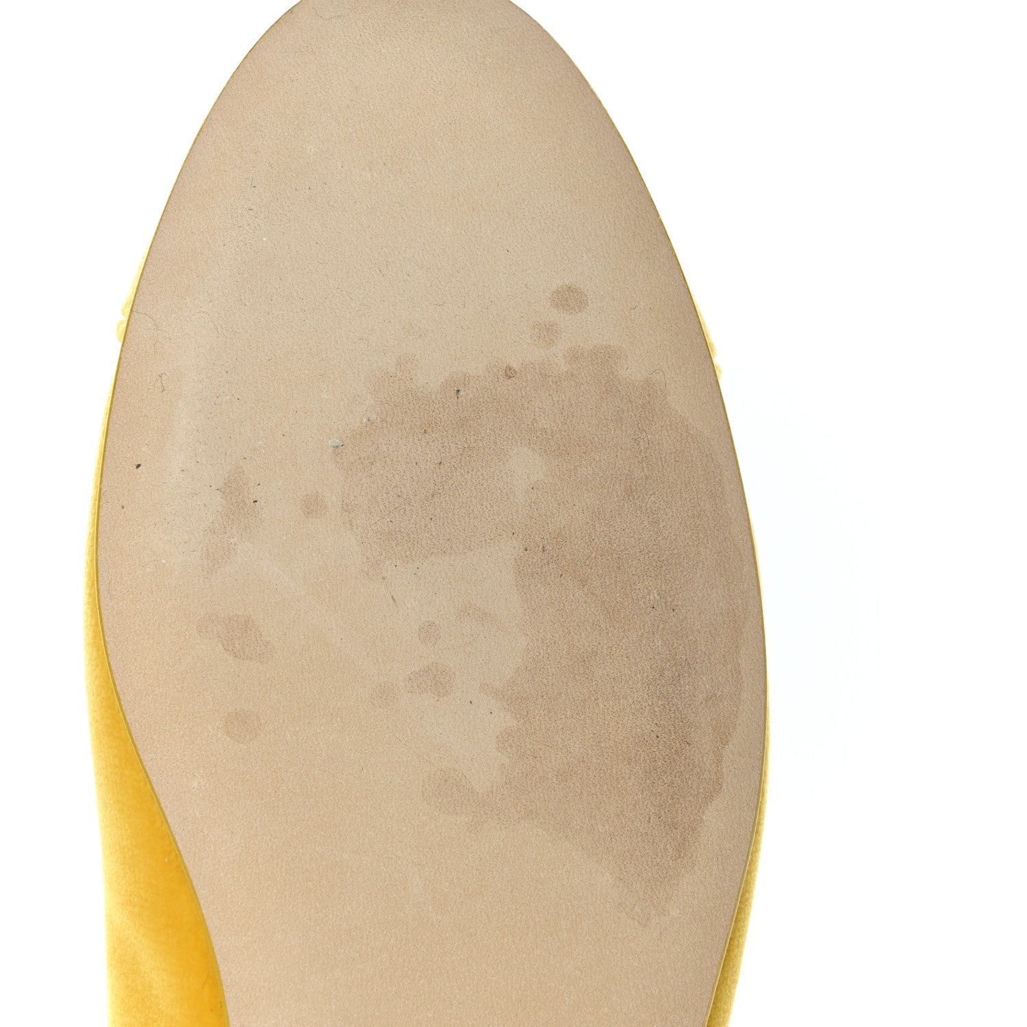 Chanel Velvet Cap Toe Ballerina Flats 37 Yellow 9 of 9