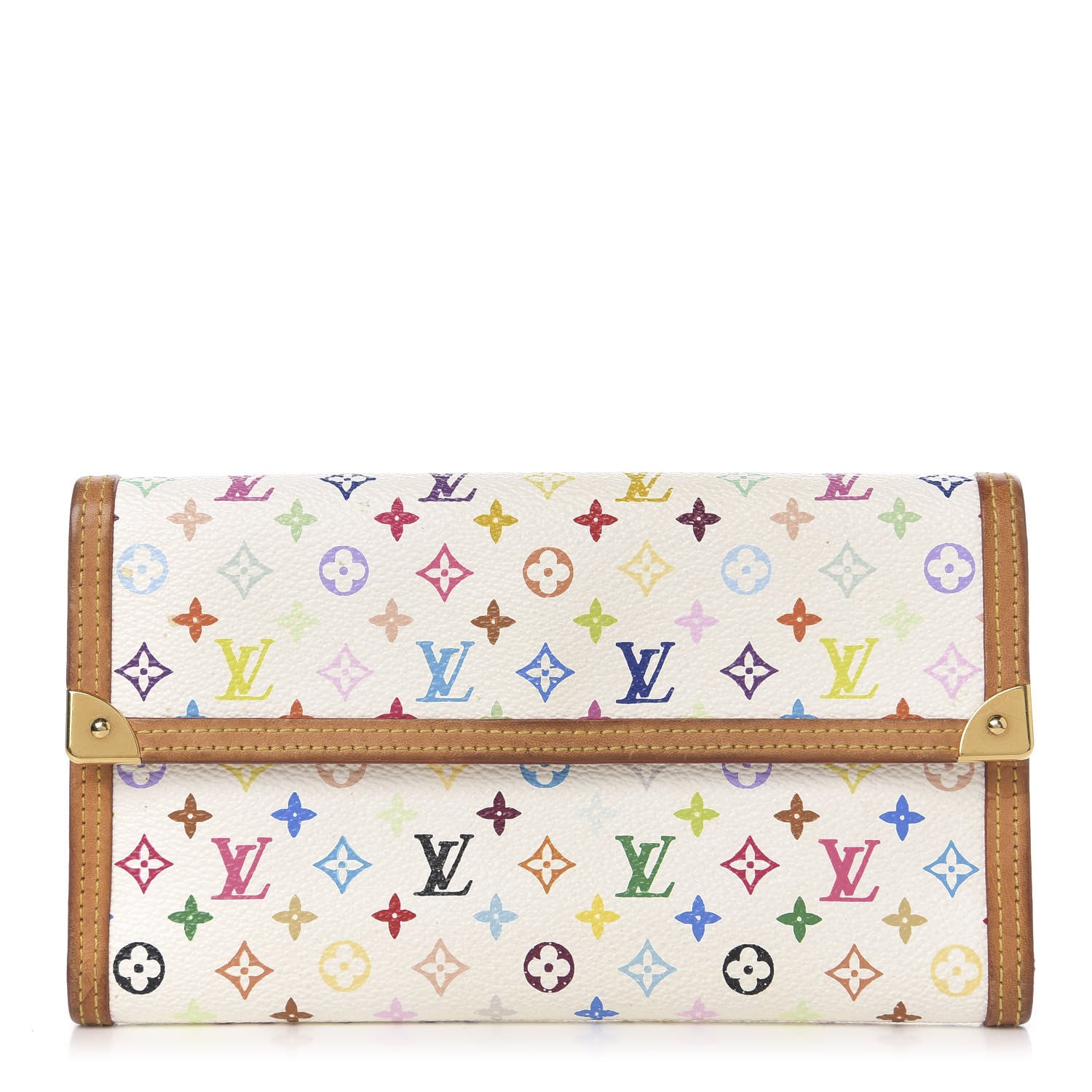 Louis Vuitton Monogram Multicolor Porte Tresor International Wallet White 1 of 7
